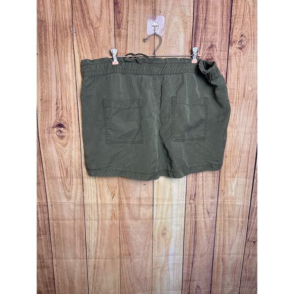 Loft Olive Green Linen Drawstring Waist Shorts Women's Size XL - Picture 3 of 5